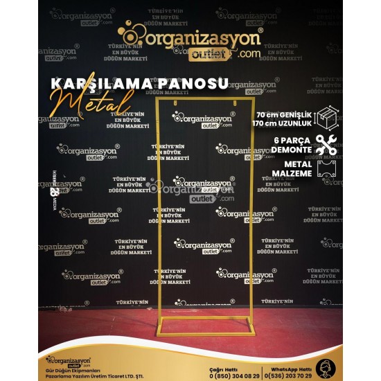 Metal Karşılama Panosu Gold / Organizasyon Ürünleri Metal Karşılama Panosu Gold / Organizasyon Ürünleri