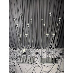 7'li Lale Kafa Krom Ultra Parlak Gümüş Şamdan 7'li Lale Kafa Krom Ultra Parlak Gümüş Şamdan