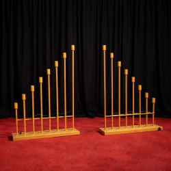 8’li Düz Kafa Merdiven Gold Mızrak Şamdan 120 cm  Dekoratif Organizasyon Malzemeleri