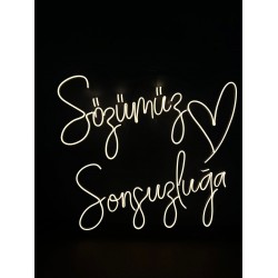 Sözümüz Sonsuzluğa 70x70 Neon Led