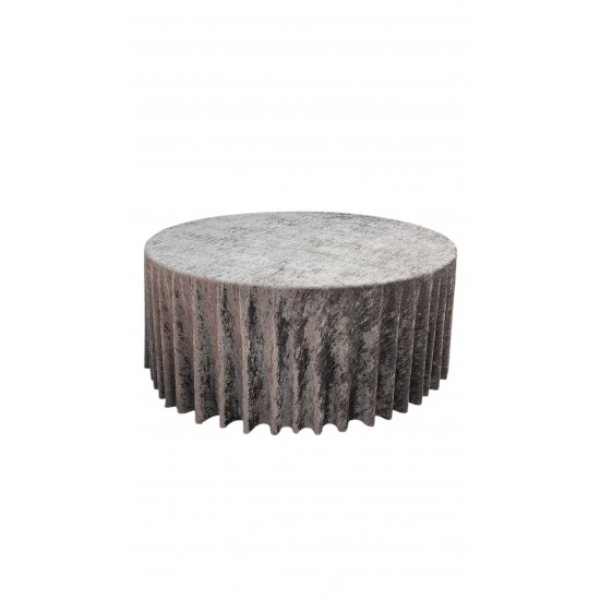 Masa Örtüsü Kadife Gri  180 Çap Eksiz