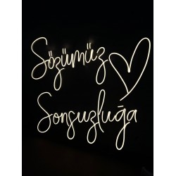 Sözümüz Sonsuzluğa 70x70 Neon Led