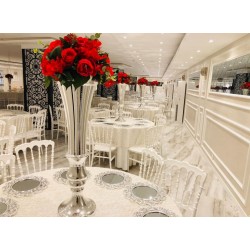 Gümüş Çırağan Vazo 80 Cm