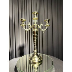 3 Kollu Krom Gümüş Şahmeran Mumluk - 49 CM 3 Kollu Krom Gümüş Şahmeran Mumluk - 49 CM