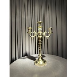 3 Kollu Krom Gümüş Şahmeran Mumluk - 49 CM 3 Kollu Krom Gümüş Şahmeran Mumluk - 49 CM