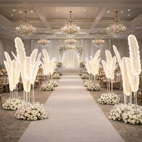 Yaprak Işıklı Dekor Işıklı Organizasyon Düğün Giriş Yolu