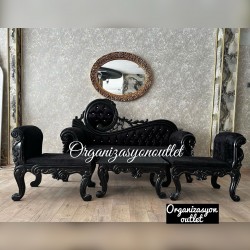 Siyah Josephin Luxery Taht 