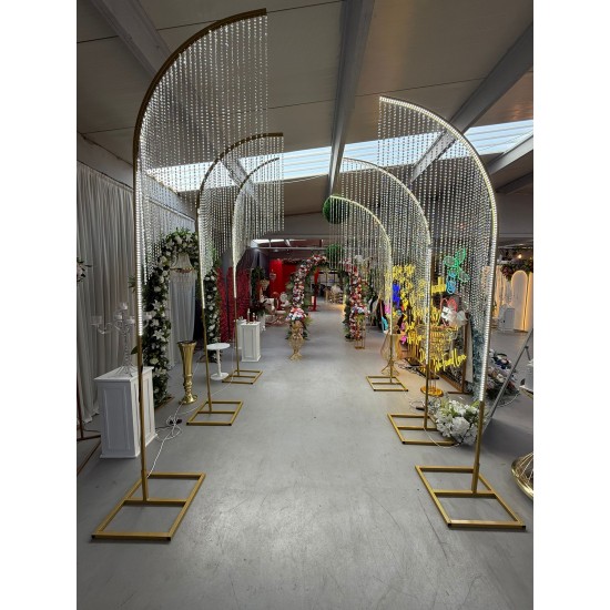 Kristal Gelin Yolu 6’lı Set – LED Işıklı, Fırın Boyalı