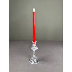 Pilli Kırmızı Led Şamdan Mumu 28 Cm