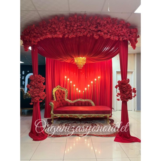 Gazebo Tag +  Kırmızı Perde