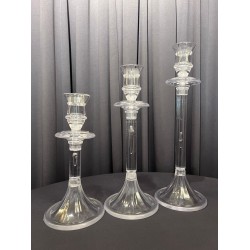 Şeffaf 3'lü Pleksi Mumluk 